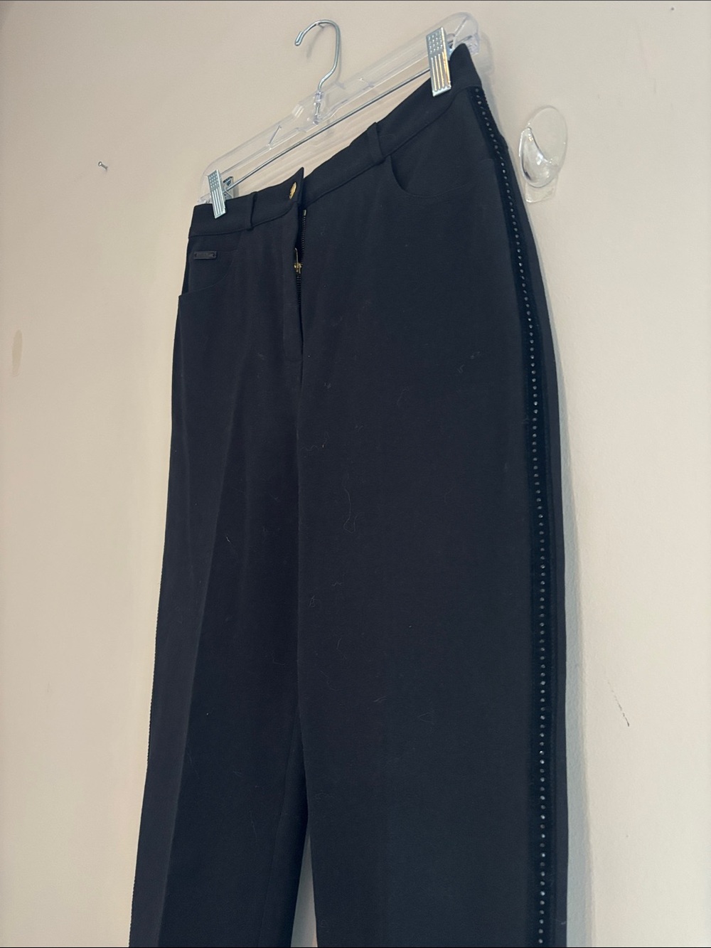 St John Sport By Marie Gray Black Classic Straight Fit emblelished side jeans - Picture 4 of 11